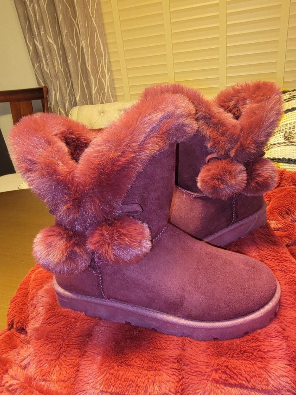 Winter Ankle Faux Fur Boots size 8